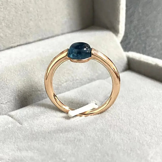 Luckacco 6mm Simple Round Ring Starry Sky Style Ring Blue Crystal Ring For Women Fashion Jewelry Party Gift