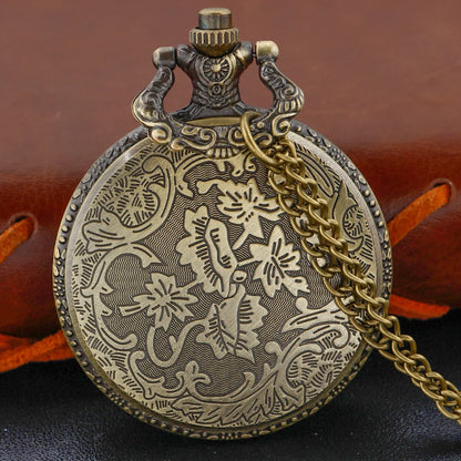 Luckacco Bronze Classic Titanic Couple Love Couple Versatile Quartz Pocket Watch Retro Fashion Necklace Pendant Student Festival Gift