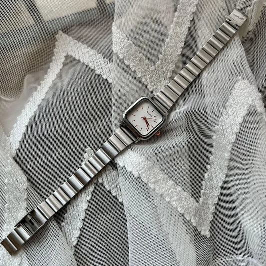 Luckacco Hot Sale Women Quartz Watch Square Dial Stainless Steel Bamboo Strap Casual Fashion Wristwatch Reloj De Mujer