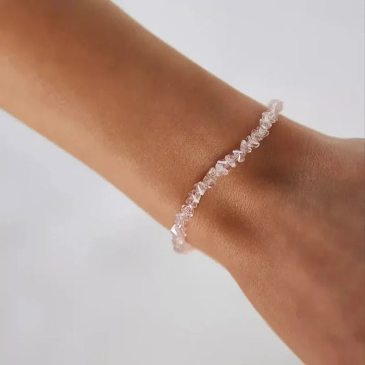 Luckacco Shiny Mulit-cut Transparent Crystal Bracelet for Women Trend Irregular Chain Beaded on the Hand Handmade Jewelry Girls Gifts