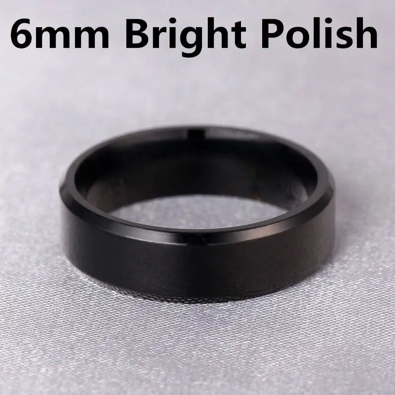 luckacco 4-8mm dull polish silver color titanium ring for men and women personalized ring customize engraved