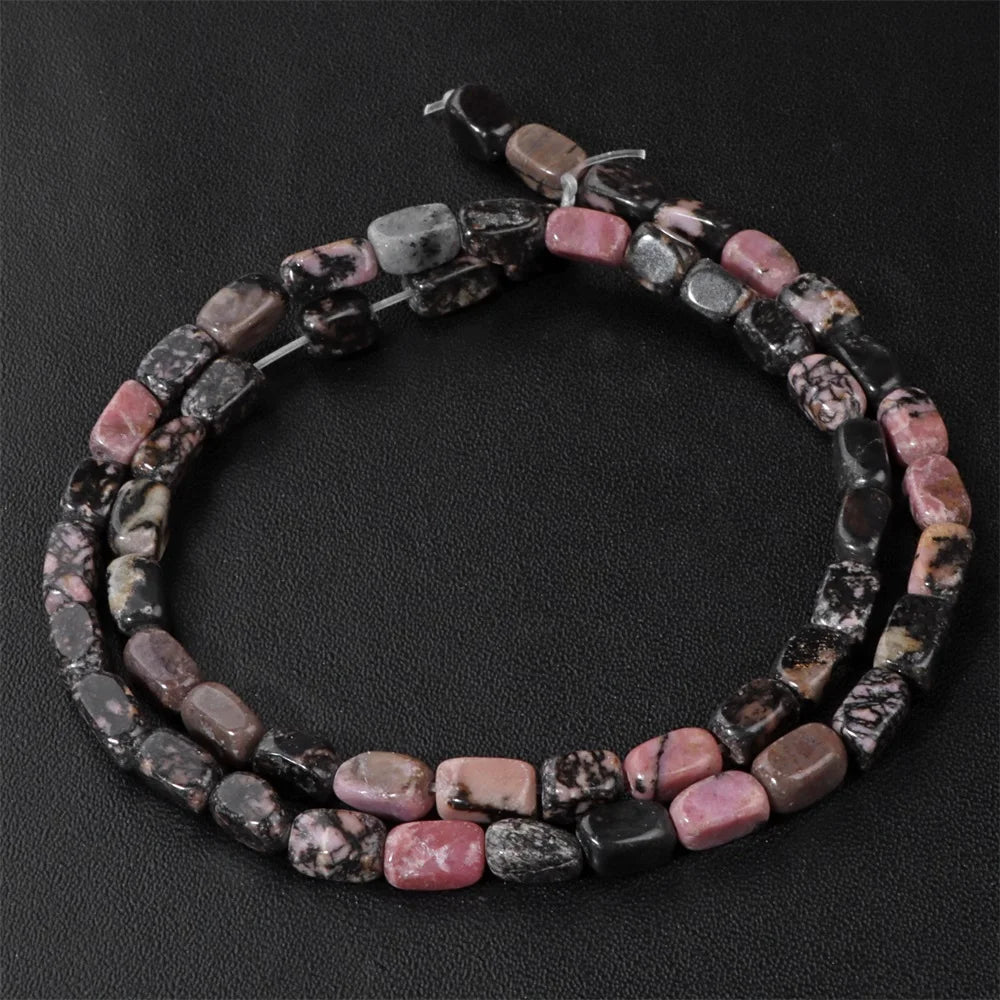 luckacco 4x6mm rectangle stone beads natural aventurine square shape crystal loose beads for jewelry making diy charm bracelet necklace