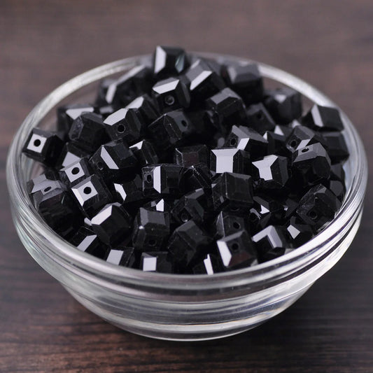Luckacco 3mm 4mm 6mm 8mm 10mm Cube Square Faceted Czech Crystal Glass Loose Crafts Beads  Lot for Jewelry Making DIY Part 1