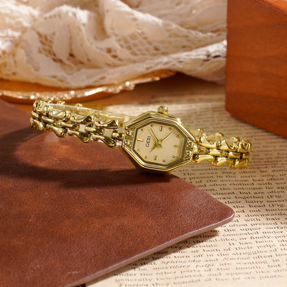 Luckacco GEDI Brand Ladies Watches are Exquisite Light Luxury Retro Metal Bracelets high-end Waterproof Women Fashion Quartz Wristwatches