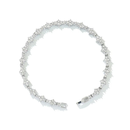 Luckacco Round Stone Star Cubic Zirconia Bracelet Hip-Hop Jewelry For Men Shiny Elegant Fashion Accessory Classic  Gift For Birthday