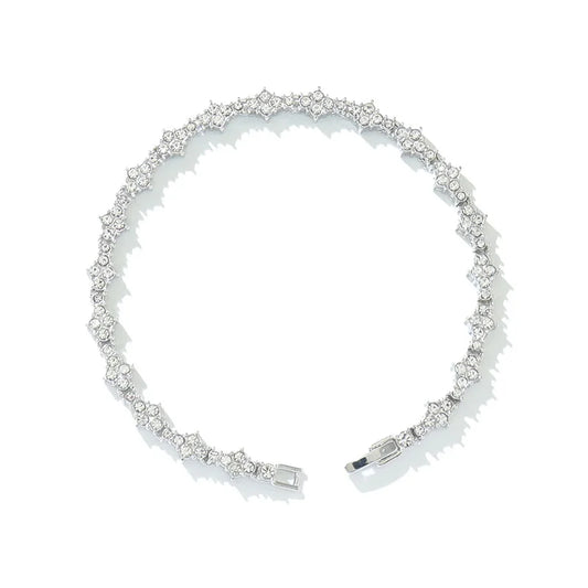 Luckacco Round Stone Star Cubic Zirconia Bracelet Hip-Hop Jewelry For Men Shiny Elegant Fashion Accessory Classic  Gift For Birthday