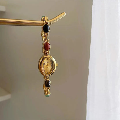 Luckacco BS Bee Sister Gold Oval Dial Watches For Women Vintage Alloy Quartz Woman Watch Fashion Casual Dress Women's Wristwatches