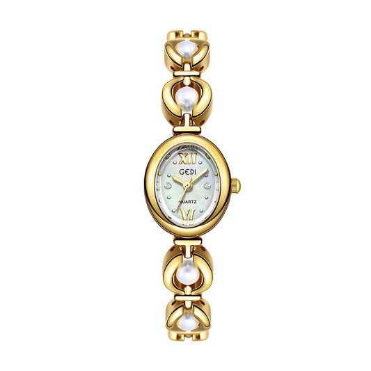 Luckacco Ladies Watch Light Luxury Brand National Style Zulu Green Bracelet Advanced Bead Waterproof Women Fashion Quartz Wristwatches