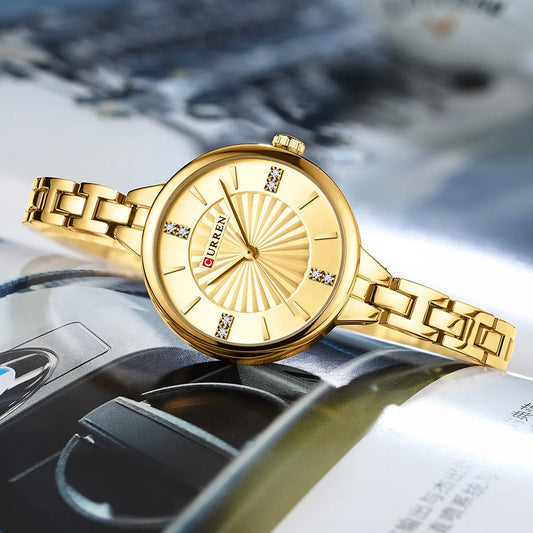 Luckacco CURREN Luxury Women Bracelet Quartz Watches For Women Magnetic Watch Ladies Sports Dress Wrist Watch Clock Relogio Feminino