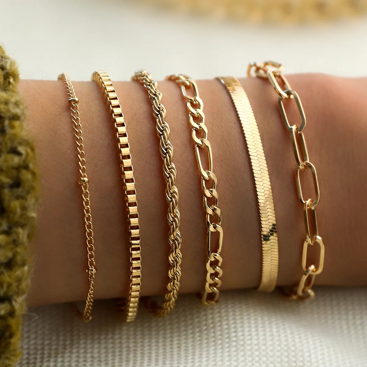 luckacco 4pcs/set fashion snake green gemstone bangle rhinestone full metal bracelets for women birthday party wedding jewerly gifts