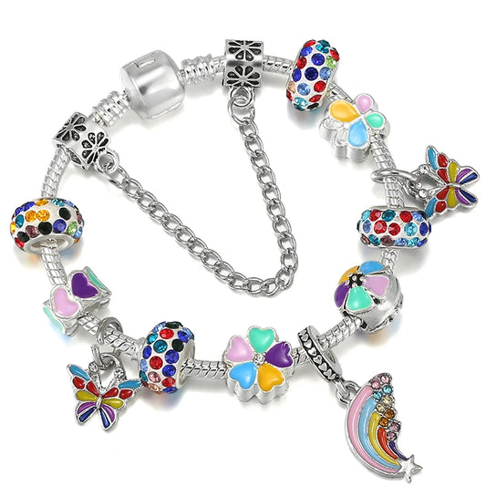 Luckacco BAOPON New Fashion Life Of Tree Crystal Charm Bracelet Fit Green Color Snake Chain Brand Bracelets & Bangles for Women Jewelry