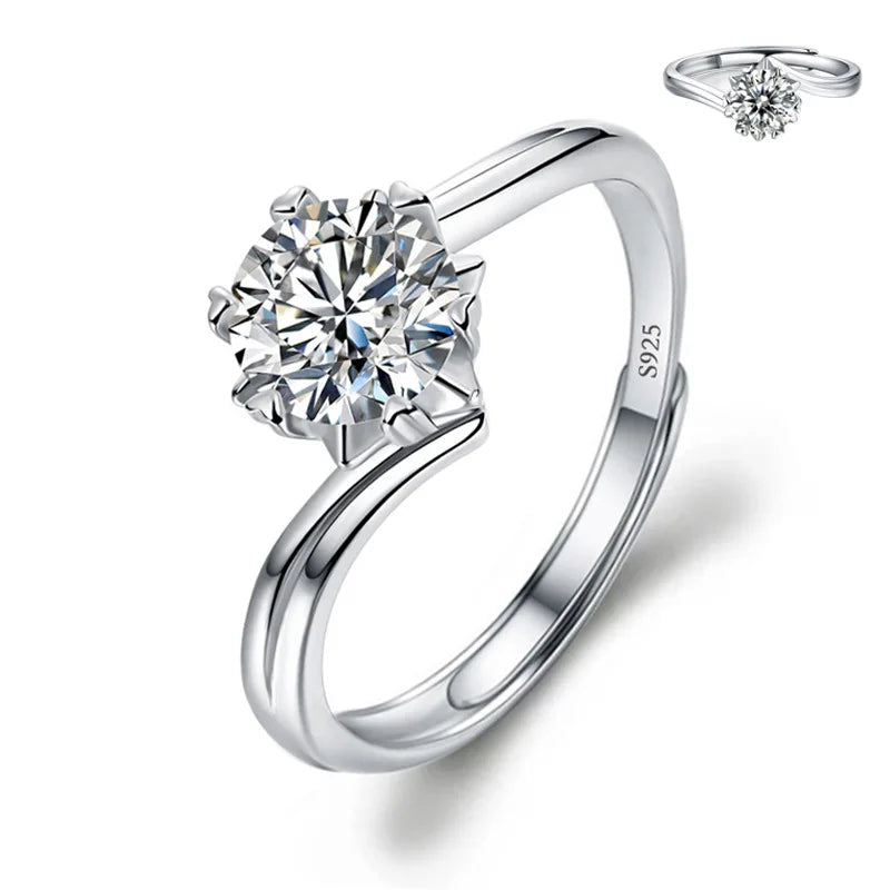 luckacco never fade luxury classic 18k white gold color ring solitaire 2 carat zirconia diamant wedding band women jewelry accessories