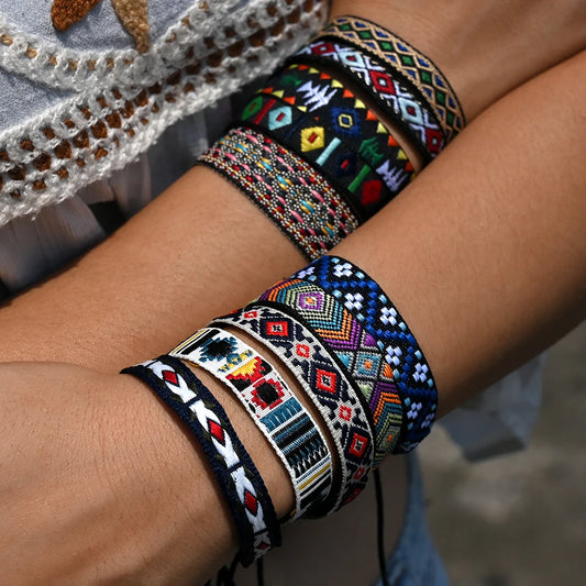Luckacco 10Pcs/Lot Nepal Handmade Bracelet for Women Bohemia National Rope Charm Bracelet New Jewelry Accessories