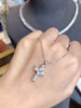 Luckacco 18K Solid Real Gold Lab Grow Diamond Necklace 6 stone emerald 2CT Round Cross Pendant IGI Diamond CVD/HPHT Custom 14K gold