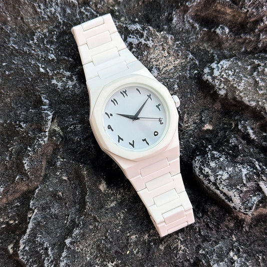 Luckacco Hot sales in the Middle East high-end plastic men's watch with Arabic numerals neutral casual simple quartz watch