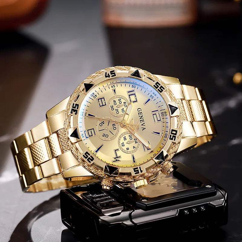 luckacco men watches luxury brand watches for men fashion high quality quartz wristwatches business steel strap sports male clock