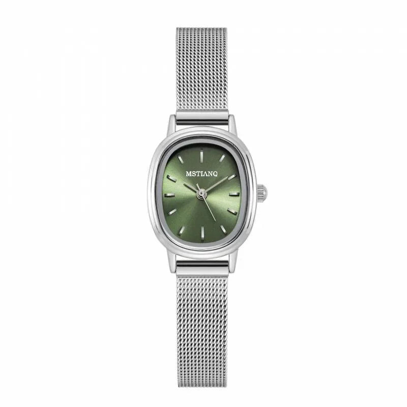 luckacco simple brand women watch small oval dial green ladies wristwatches luxury girl gift watch  relojes para mujer