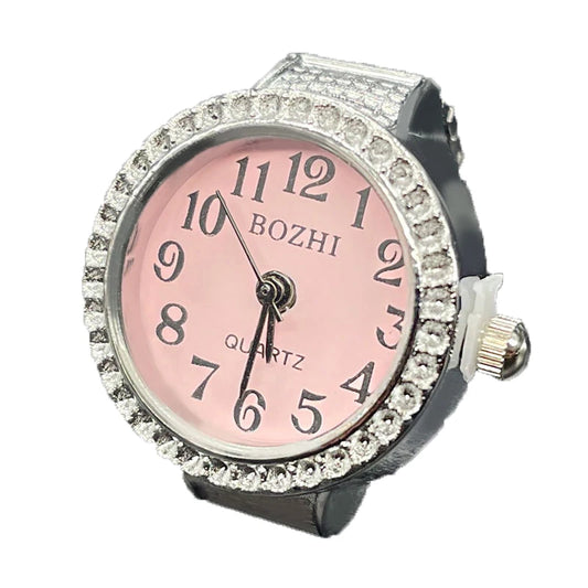 Luckacco Steel Fun New Roman Quartz Finger Watch Rings Vintage Punk Mini Elastic Strap Alloy Watches Couple Rings Jewelry Clock Women Men