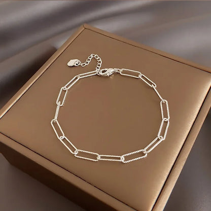 Luckacco New 925 Sterling Silver Bracelet Pearls Knots Bracelet for Women Fashion Heart Pearls Bracelet  Luxury Jewelry Accessories Gift
