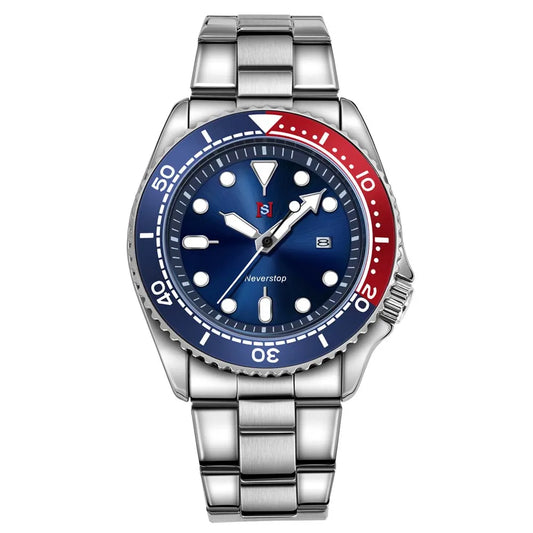 Luckacco 2025 new men's quartz watch fashion classic business men's watch quartz watch men's luminous calendar steel belt watch student