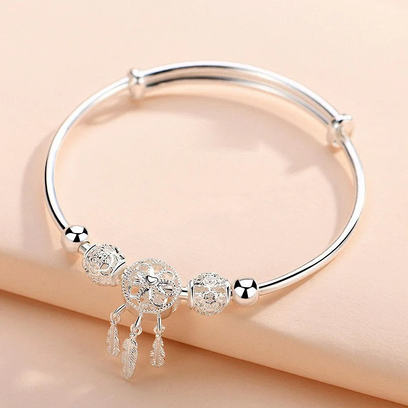 luckacco 4pcs/set fashion snake green gemstone bangle rhinestone full metal bracelets for women birthday party wedding jewerly gifts