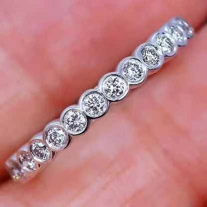 Luckacco Exquisite White Zircon Engagement  Jewelry for Women's Fashion Finger Accessories Party Ring