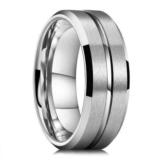 Luckacco Fashion 8mm Black Tungsten Wedding Celtic Dragon Rings Inlaid Blue Zircon Stainless Steel Rings for Men Blue Carbon Fibre Ring