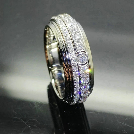 Luckacco daily picks Creative Promise Rings AA Cubic Zircon Sparkling Wedding Rings for Women Silver Color Engagement Trendy Jewelry Drop Ship