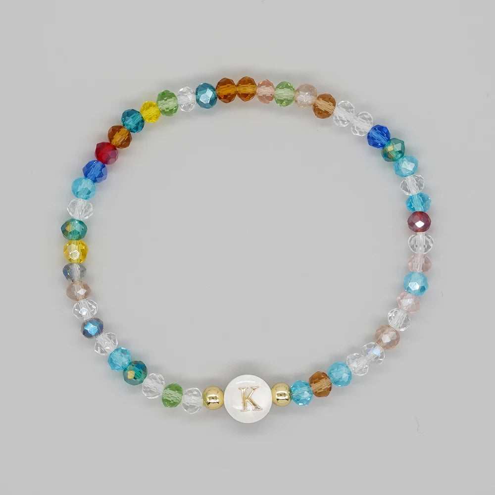 luckacco go2boho crystal shell letter a-z bracelets for women boho summer beach lucky fashion trend jewelry accessories surprise gifts