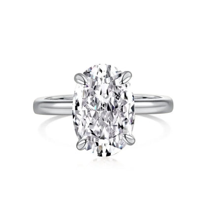 Luckacco Exquisite Gold Silver Color Rings for Women Oval Dazzling Zircon Jewelry Bride Wedding Anniversary Gift for Wife&Girlfriend