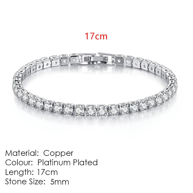 luckacco fashion multicolor tennis bracelet for women 2.5/3/4/5mm zirconia charm designer tennis chain men bracelet wedding jewelry kc128