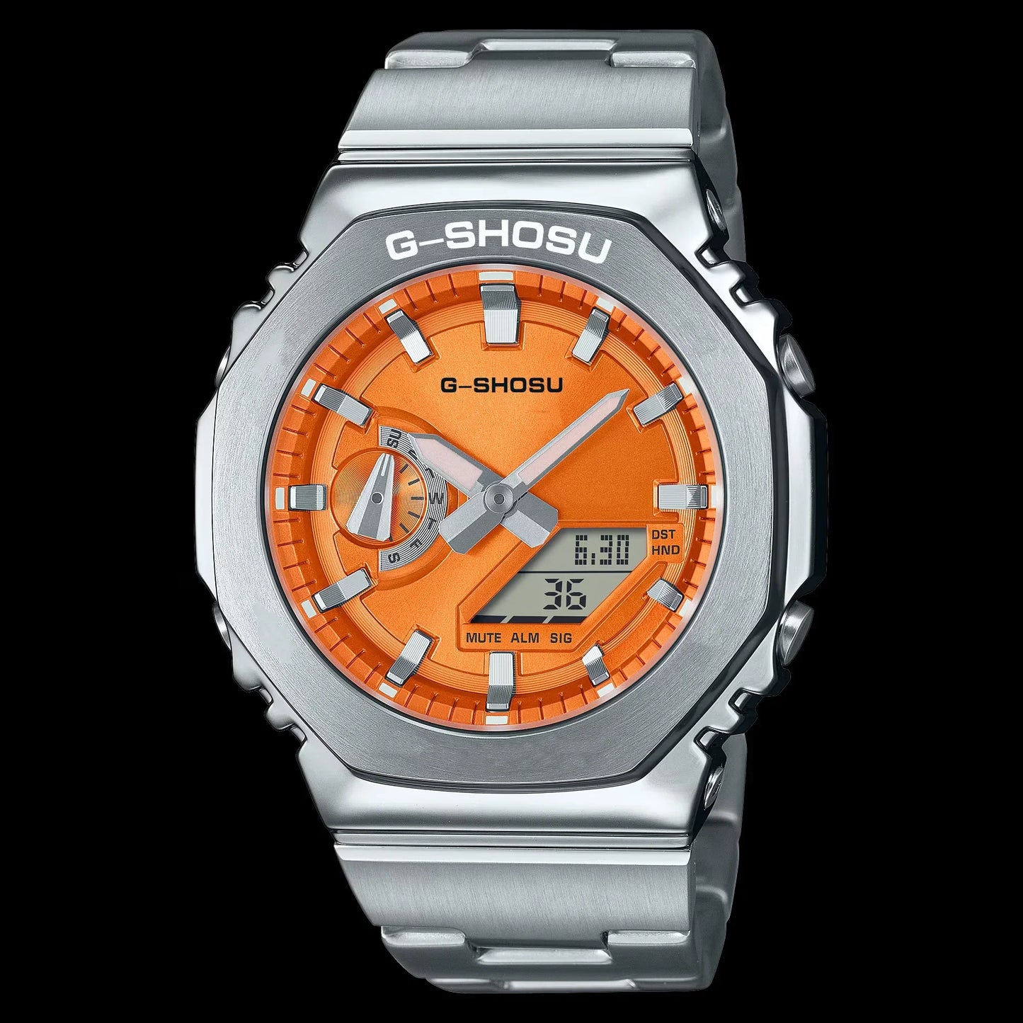 luckacco digital sports electronic unisex watch full function led alloy large dial world time steel strap gmb oak series