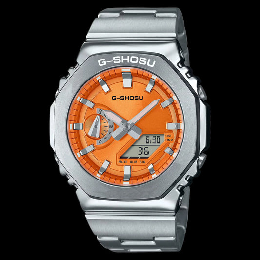 Luckacco Digital Sports Electronic Unisex Watch Full Function LED Alloy Large Dial World Time Steel Strap GMB Oak Series