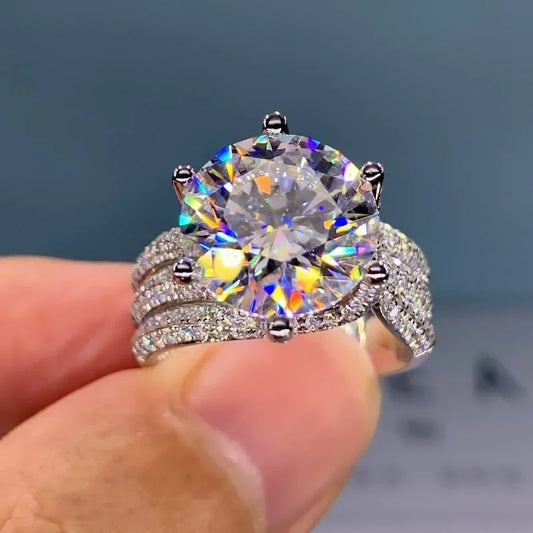 Luckacco Modern Women's Wedding Rings Brilliant Crystal Cubic Zirconia High-quality Silver Color Female Ring Engagement Jewelry