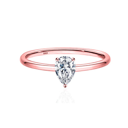 Luckacco Simple Fine Rea D Color Moissanite Diamond Ring 925 Sterling Silver Party Wedding Band Rings for Women Engagement Jewelry