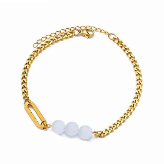 Luckacco Elegant Zircon Flowers Bracelet For Women Girls Charm Gold Color Stainless Steel Plant Bracelets Luxury Designer Jewelry Gifts