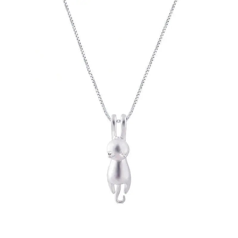 luckacco vintage 925 sterling silver cat necklaces for women luxury elegant jewelry choker jewellery money 925