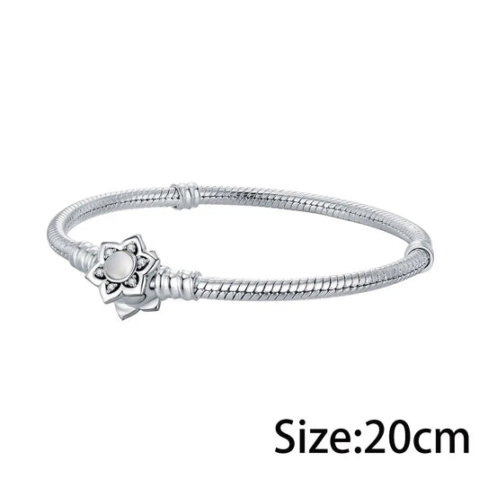 Luckacco 925 Sterling Silver lotus Charm fit Bracelet diy For women Fashion Pendant Romantic Jewelry Elegant Charm Fine 2025 New Hot Bead
