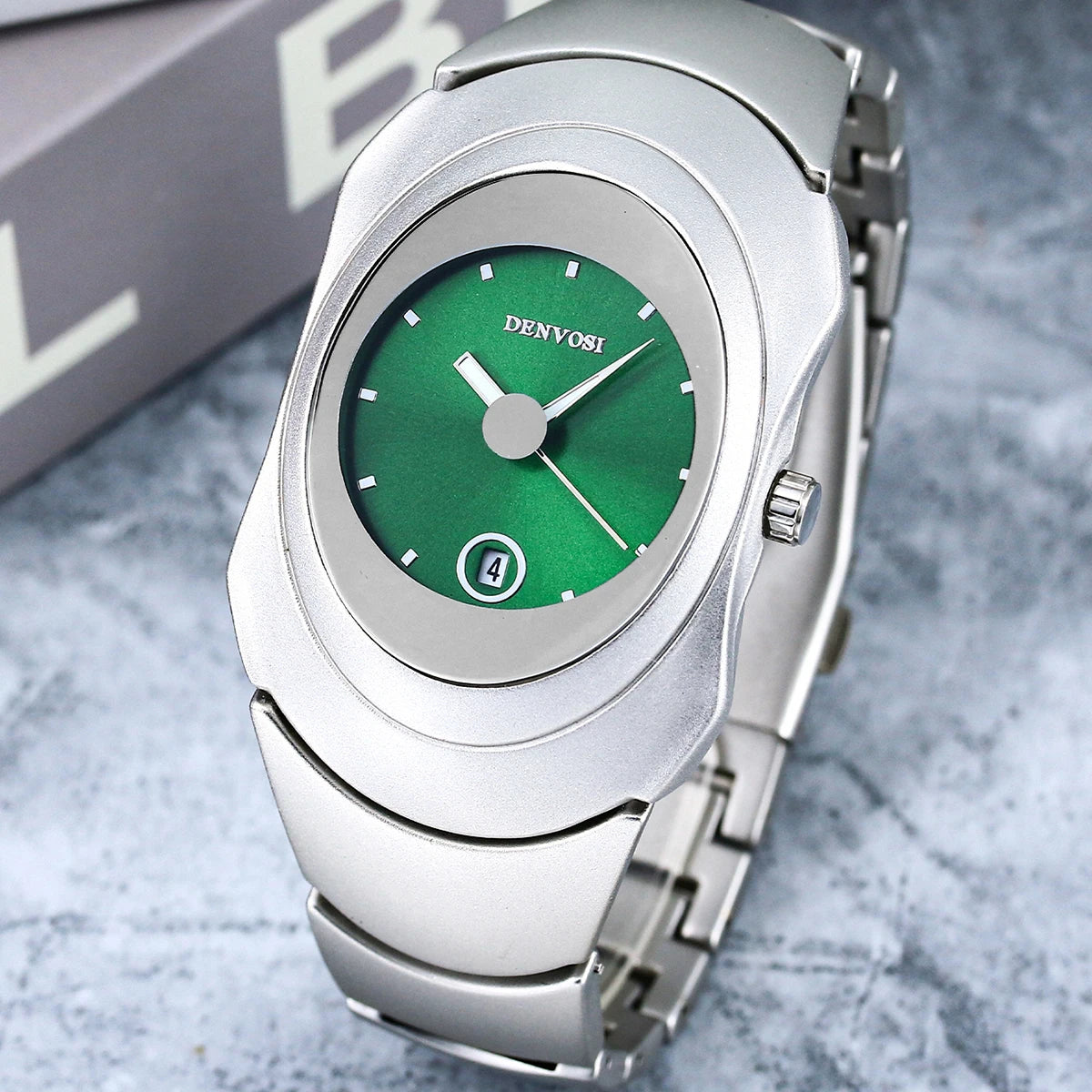 luckacco new men quartz watches unique sleek stainless steel casula business waterproof male wristwatches