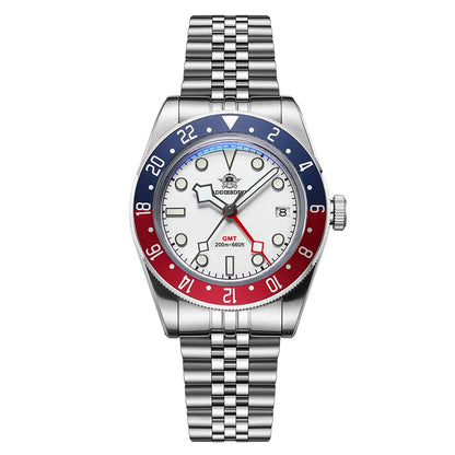 Luckacco ADDIESDIVE Luxury GMT515-24H Men's Watch Diver 200m Bubble Mirror Glass BGW9 Super Luminous Stainless Steel Men's Analog Watches