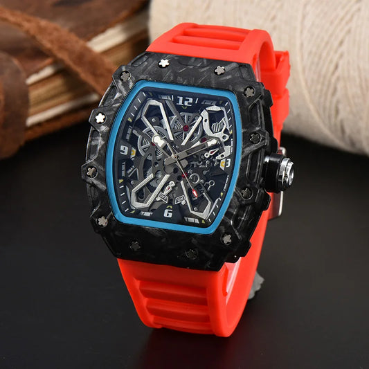 Luckacco Foreign trade new men's watch wholesale color line hollow dial quartz watch simple fashion watch spot