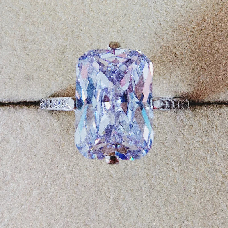 luckacco luxury 925 sterling silver oval square simulated diamond rings finger for cocktail engagement wedding women jewelry