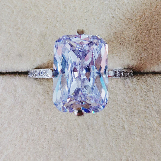 Luckacco Luxury 925 Sterling SILVER Oval Square Simulated Diamond Rings Finger For Cocktail ENGAGEMENT WEDDING Women JEWELRY