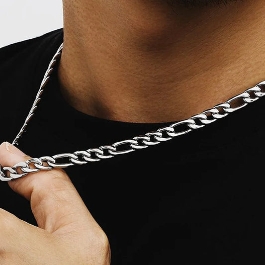 Luckacco 2024 New 925 Sterling Silver 16-30 Inches Figaro Chain Necklace Men Women Fashion Hip Hop Punk Jewelry Charm Wedding Accessories