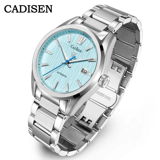 Luckacco CADISEN 2024 New Luxury Men Mechanical Wristwatches 10Bar Waterproof Japanese NH35 Movement Automatic Watch Steel Watch for Men