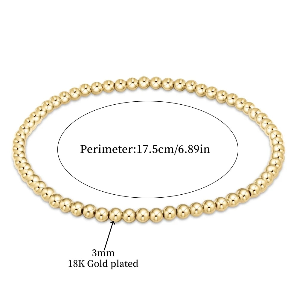 luckacco vlen shell pearl bracelet with 18k gold plated beaded bracelets for women boho summer dainty stackable pulseras jewelry