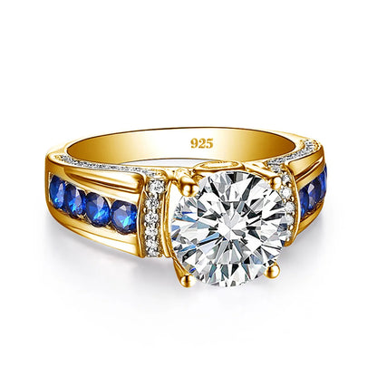 Luckacco Certified D Color VVS1 2ct Moissanite Diamond Ring For Women 100% Sterling Silver Good Quality Wedding Jewelry Pass Diamond Test