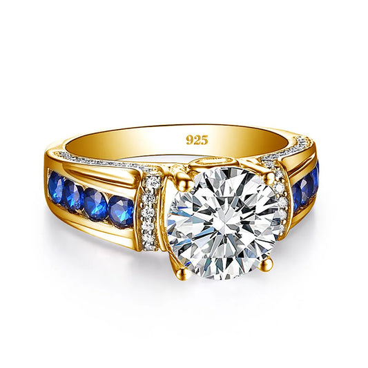 Luckacco Certified D Color VVS1 2ct Moissanite Diamond Ring For Women 100% Sterling Silver Good Quality Wedding Jewelry Pass Diamond Test