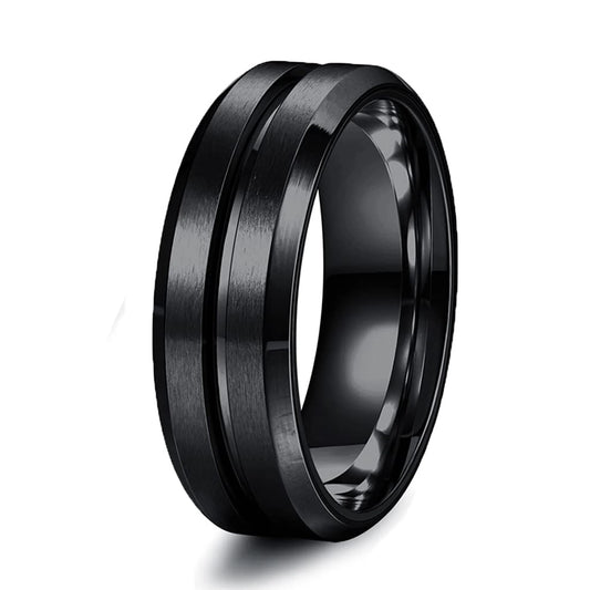 Luckacco Fashion Couple Rings Romantic White Rhinestones CZ Women Rings Set Simpe Men's Stainless Steel Rings For Couple Wedding Jewelry