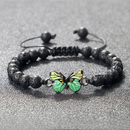 Luckacco Trendy Butterfly Beaded Bracelets For Women Men Natural Stone Beads Chain Bangles Handmade Female Bohemian Party Jewelry Gifts